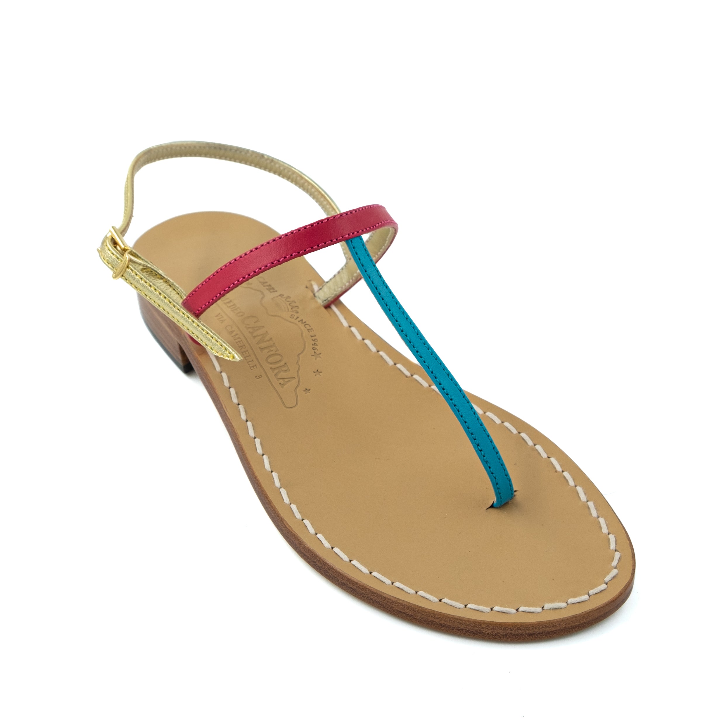 Gail Anniversary - Genuine leather thong sandal with watch strap