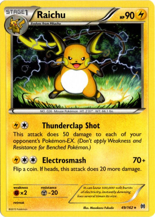 ライチュウ 海外版 英語版 Raichu - 49/162 -【Card Chicken】