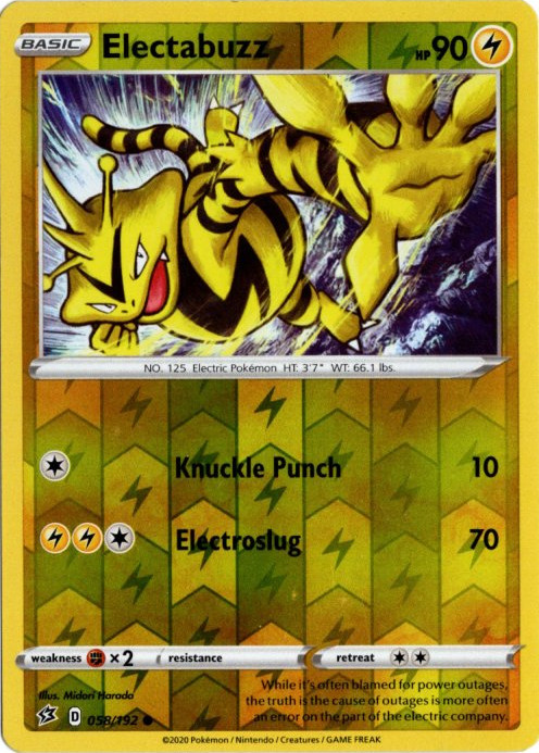 エレブー 海外版 英語版 リバホロ Electabuzz - 058/192 -【Card Chicken】