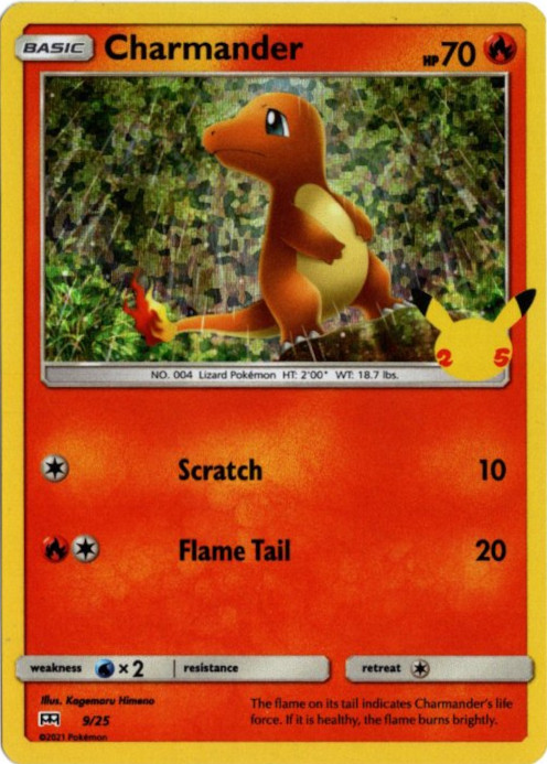 ヒトカゲ 海外版 英語版 25th プロモ Charmander - 9/25 -【Card Chicken】
