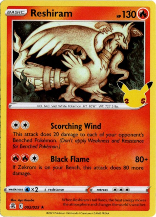 レシラム 海外版 英語版 25th Reshiram - 2/25 -【Card Chicken】