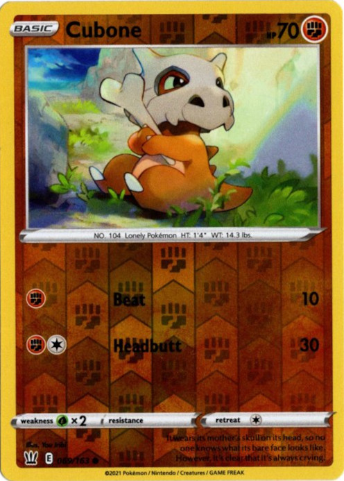カラカラ 海外版 英語版 リバホロ Cubone - 069/163 -【Card Chicken】