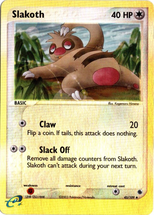 ナマケロ 海外版 英語版 リバホロ カードe Slakoth - 45/109 -【Card