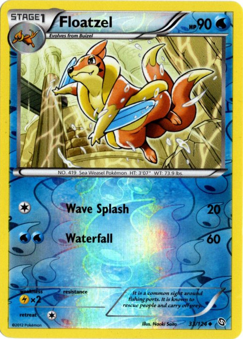 フローゼル 海外版 英語版 リバホロ Floatzel - 33/124 -【Card Chicken】