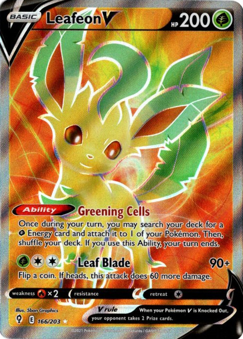 リーフィアV SR 海外版 英語版 Leafeon V - 166/203 -【Card Chicken】