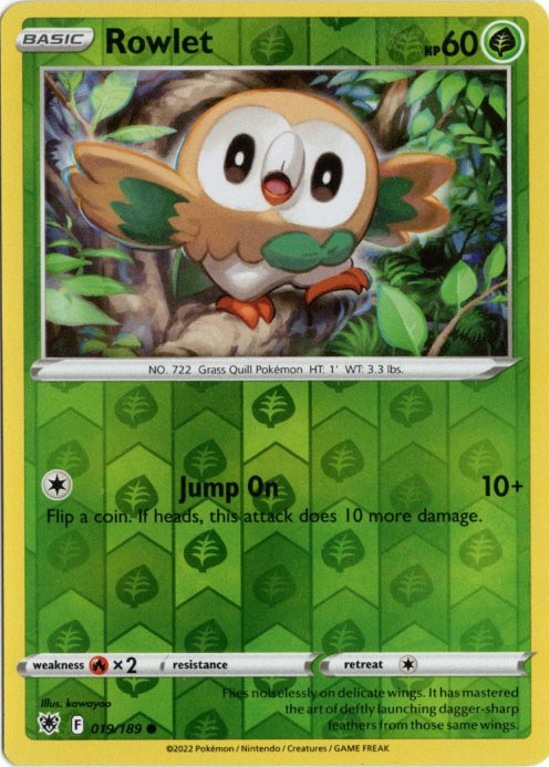 モクロー 海外版 英語版 リバホロ Rowlet - 019/189 -【Card Chicken】
