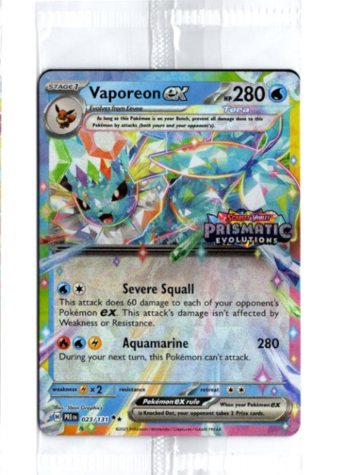 シャワーズex 海外版 英語版 Prismatic Evolutions ロゴ プロモ