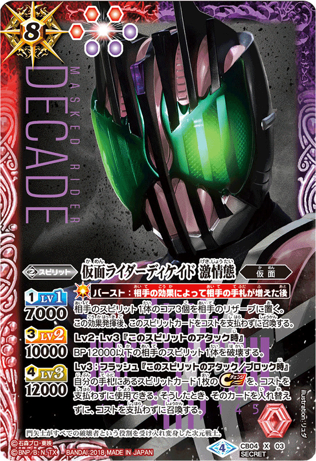 2018/4)(SECRET)仮面ライダーディケイド激情態【X-SEC】{CB04-X03}《多》