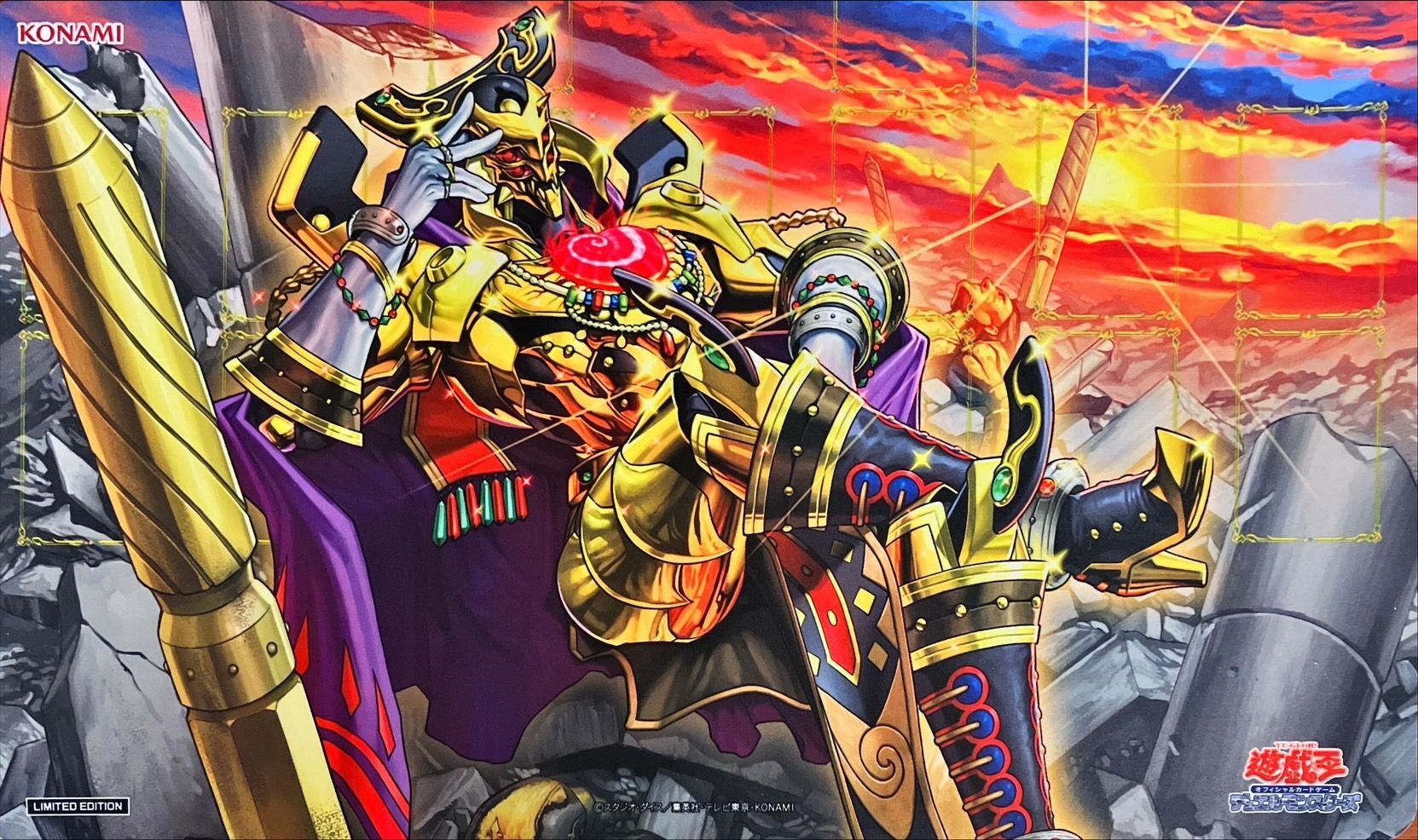 状態A-〕プレイマット『黄金卿エルドリッチ』【-】{-}《プレイマット》