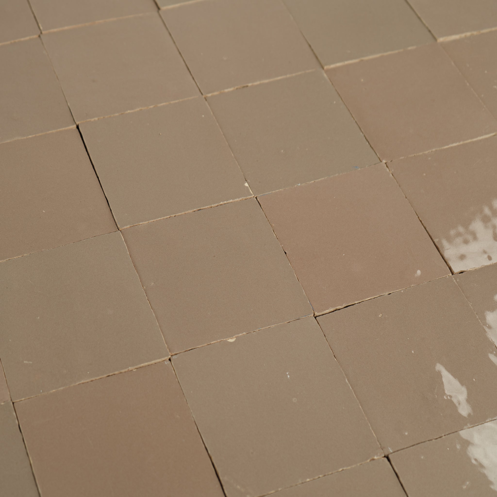 Handmade Moroccan Zellige 4x4 Latte Terracotta Tile | Cemento