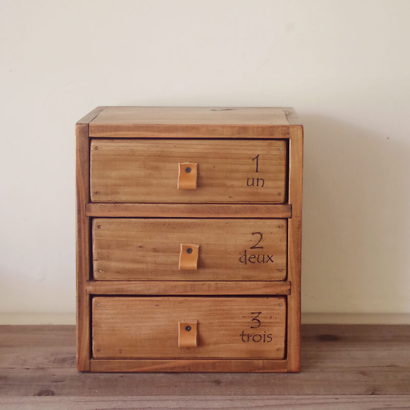 ヴィンテージ風木製ドロワーラック｜アンティーク風木製小引き出し