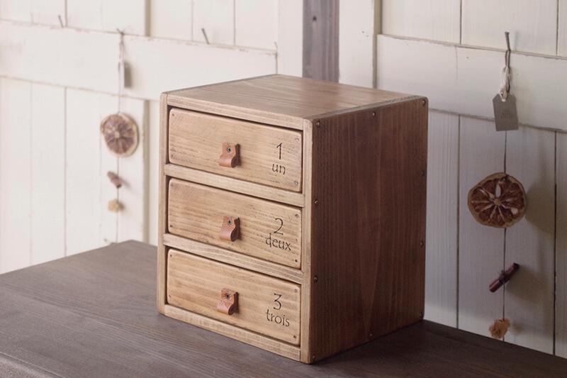 英国アンティーク木製ファイリングドロワー/引出収納/小物入れボックス