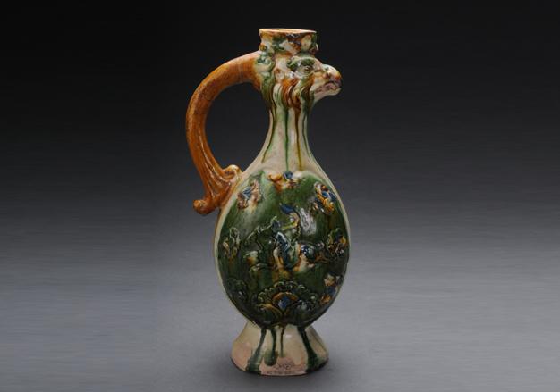 唐三彩凤首壶- 河南博物院