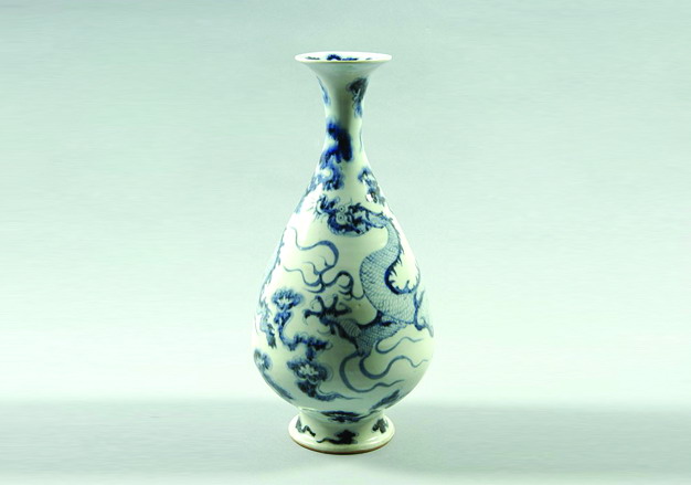 青花云龙纹玉壶春瓶- 河南博物院