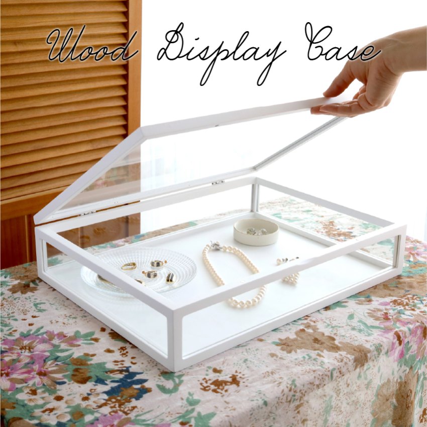 ホワイトで可愛い木製5面ガラスコレクションケース | ホワイト