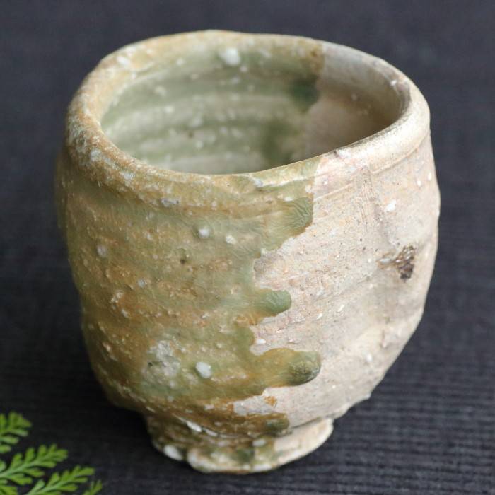 伊賀焼陶芸作家 谷本貴 灰釉湯呑 緑茶用ゆのみ フリーカップ 陶器焼酎