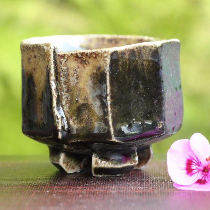 備前焼窯変蒼ぐいのみ 備前焼 薪窯焼成 共箱