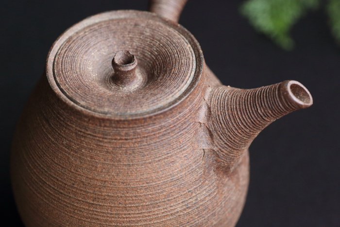 常滑市指定無形文化財小西洋平 窯変千筋急須 満容量190ml 名匠の手作り