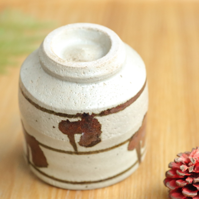 濱田晋作 地釉鐡絵湯呑 満容量210ml 益子焼 登窯焼成陶茶器 桐箱 作家