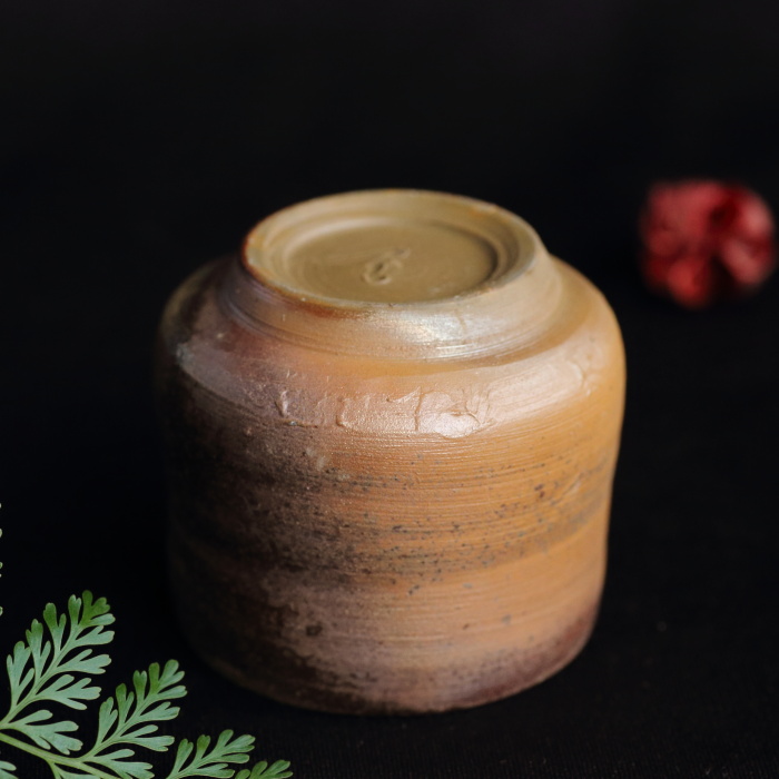 大森輝彦 備前ぐい吞み 登り窯焼成 作家もの酒呑 酒杯 無釉焼締 薪窯