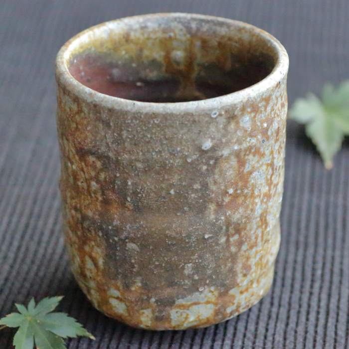 備前焼陶芸家 森本良信 湯のみ茶碗 作家もの湯呑 満容量320ml フリーカップ