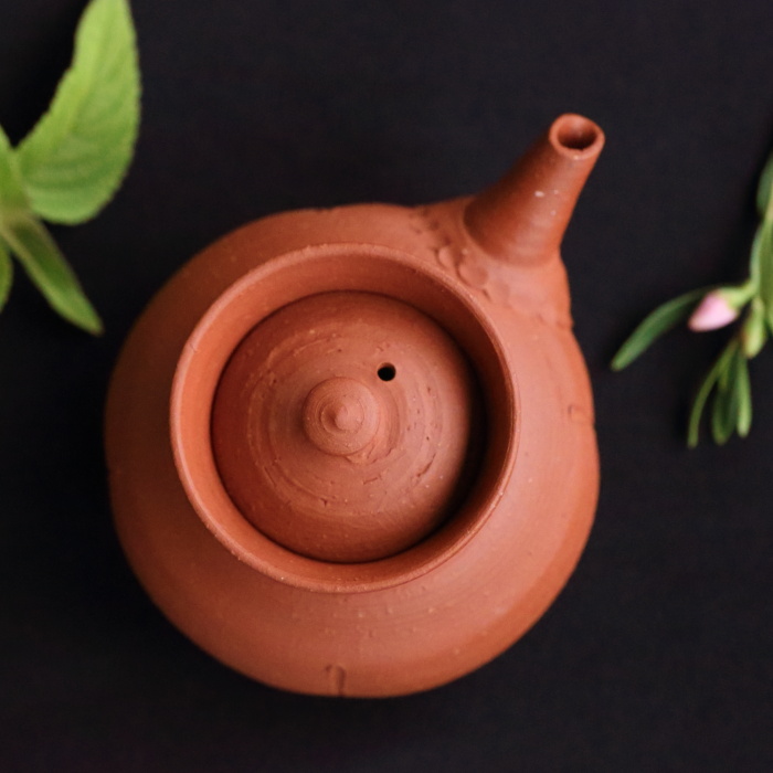 四代山田常山 朱泥宝瓶 満容量100ml とても小さい急須 作家もの常滑焼