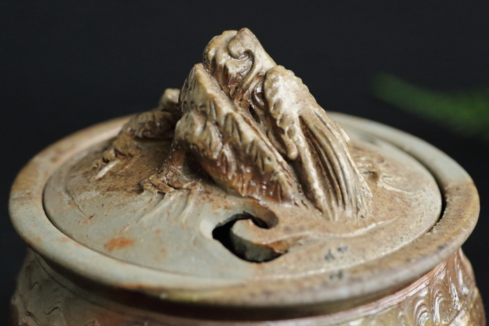 大森輝彦 備前龍香炉 登窯焼成 無釉焼〆 作家もの備前焼