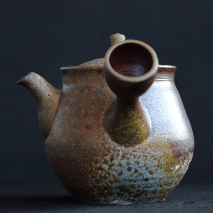 山本広巳 萬古焼〆急須 満容量340ml 作家もの高級煎茶器 共箱