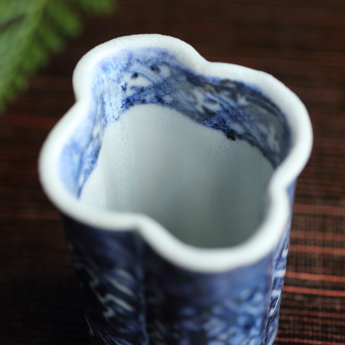 豊増一雄 祥瑞木瓜茶杯 満容量45ml 登り窯焼成 作家もの有田焼磁器茶器