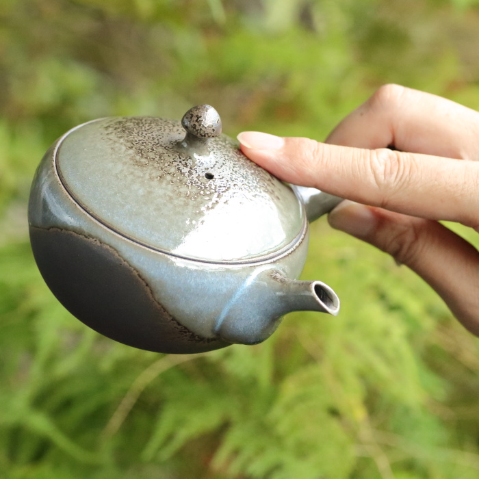 澤田朋大 灰釉掛分け急須 満容量190ml 作家もの常滑焼茶器 日本茶中国