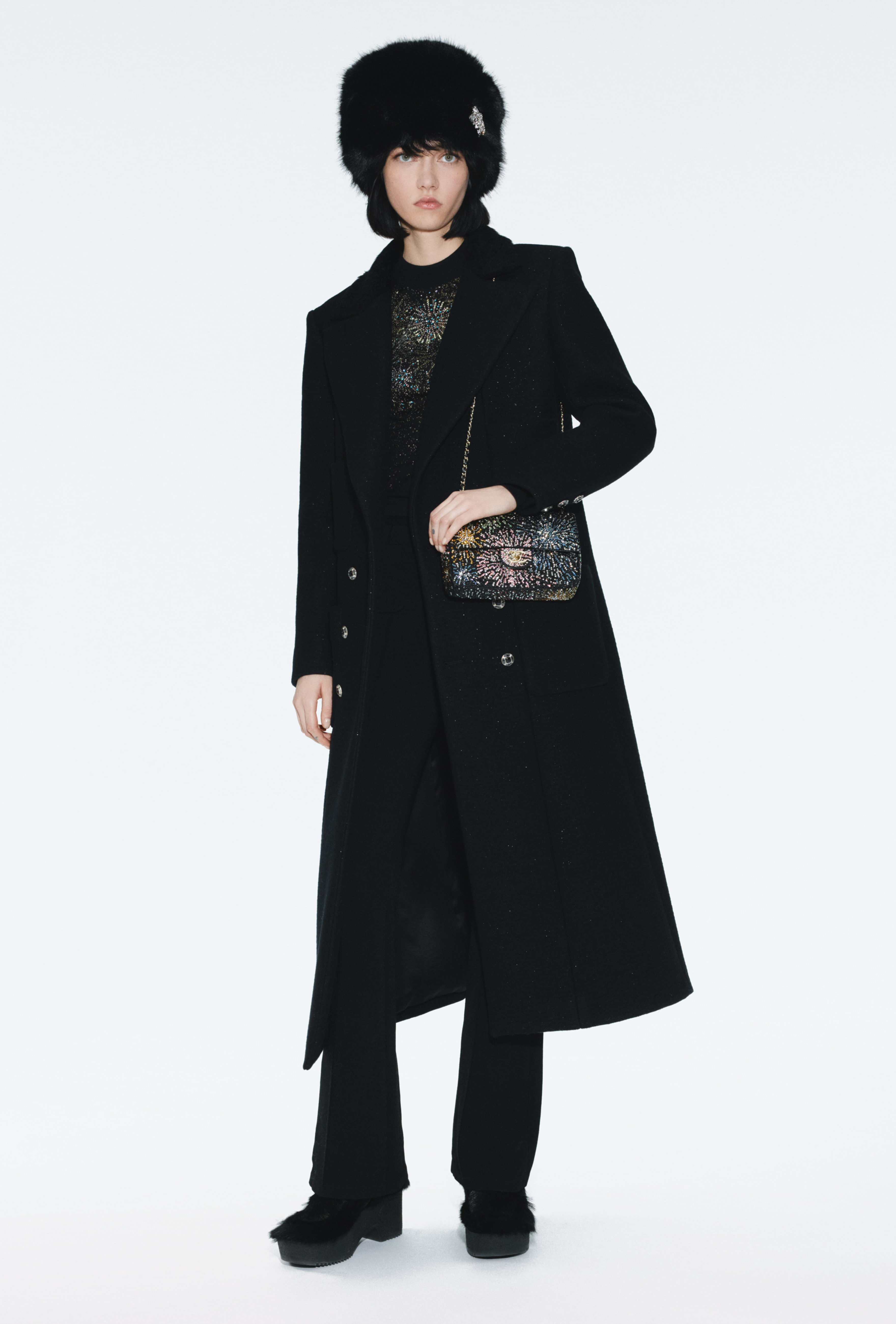 コート - カシミヤ & ウール、ブラック — ファッション | CHANEL シャネル