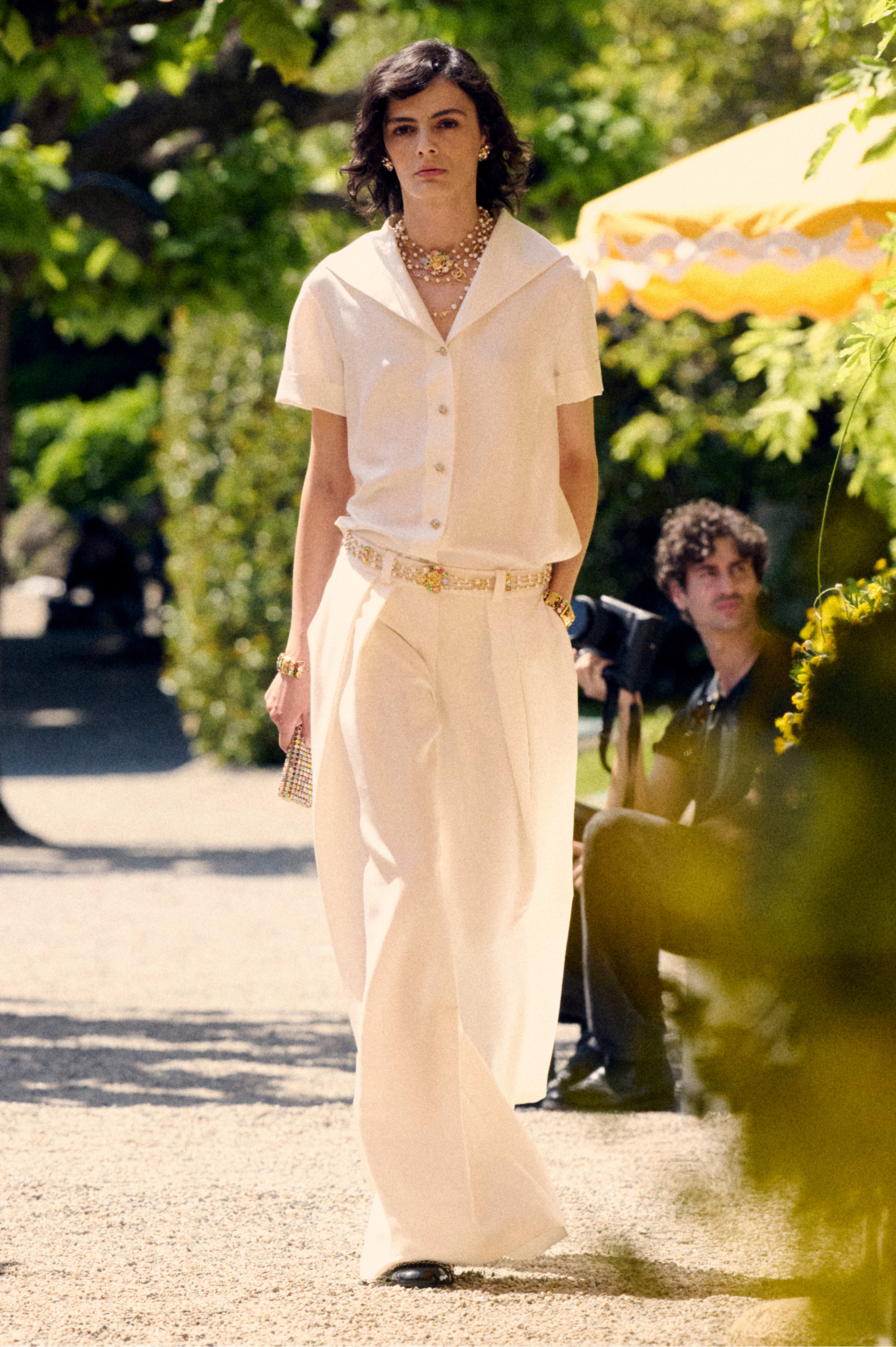 パンツ - シルク キャンバス、アイボリー — ファッション | CHANEL