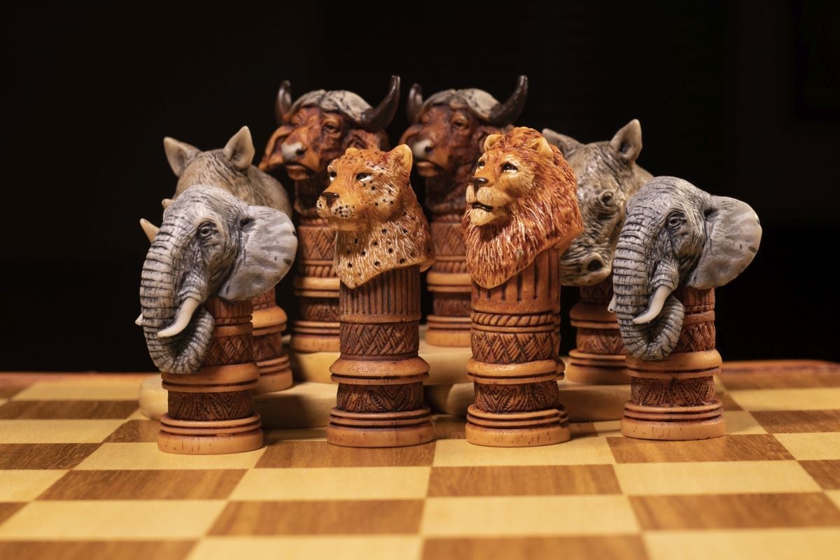 African Animal Chess Set - Big 5 Busts