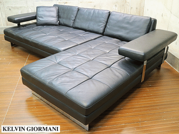 KELVIN GIORMANI】ケルビンジョルマーニ ANZIO 0274 アンツィオ 黒総革