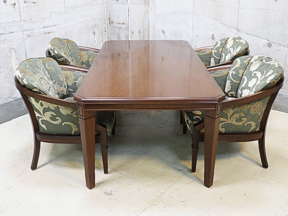 マルニ木工】地中海ロイヤル ダイニングテーブル&チェア(シャルル) 5点