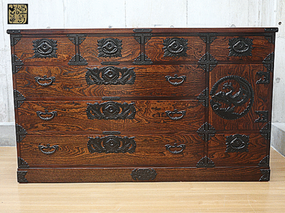 岩谷堂箪笥】伝統工芸品 鳳凰 六尺 整理箪笥/整理タンス/衣装箪笥/和