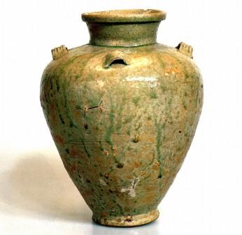 千葉市：古瀬戸灰釉四耳壺（市指定文化財）