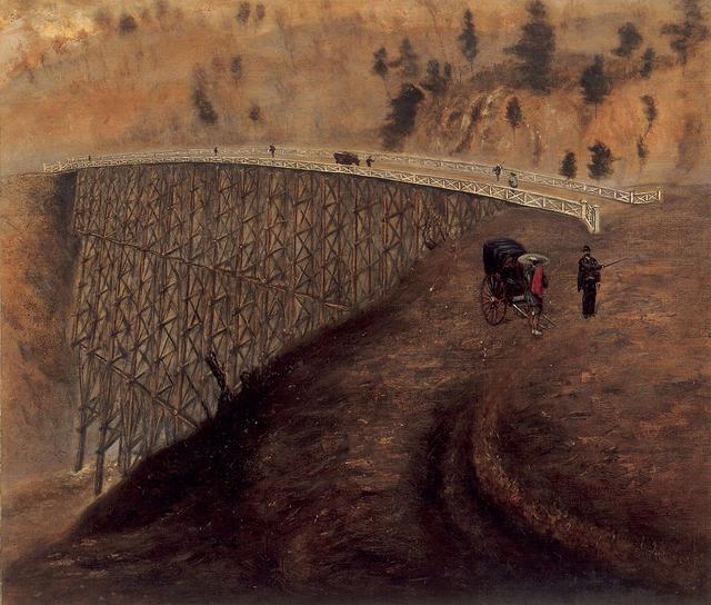 鑿道八景(高橋由一作)／那須塩原市