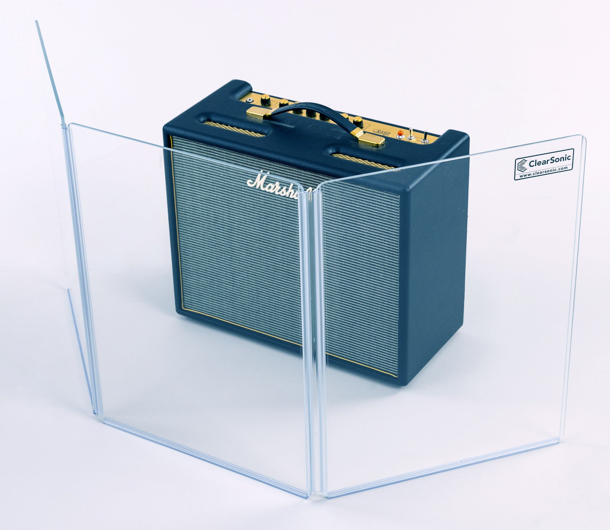 A1824x3 - 4.5' W x 2' H - 3-Panel Acrylic Amp Shield - Full-length