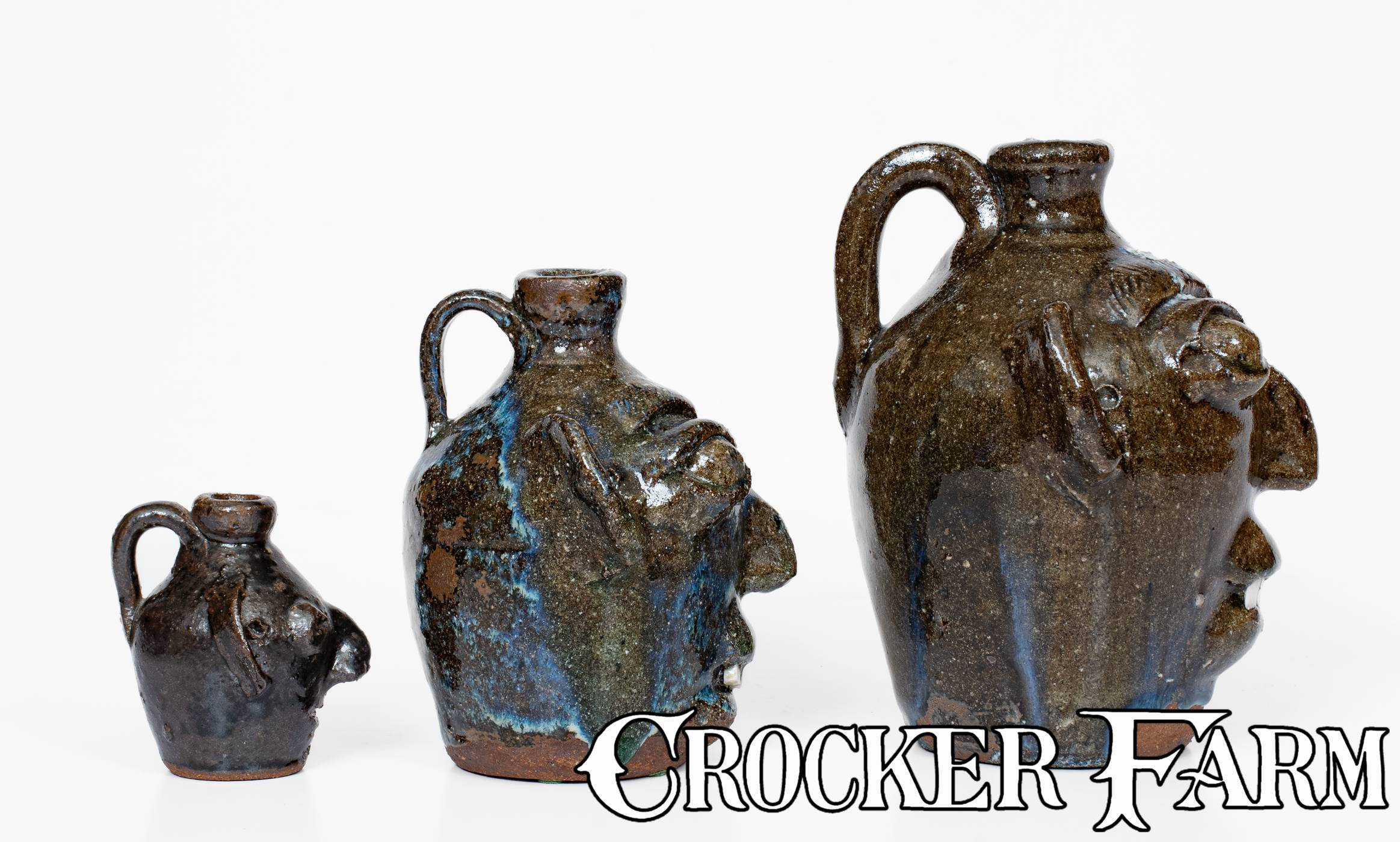 Graduated Group of Three B. B. CRAIG / VALE, N.C. Alkaline-Glazed