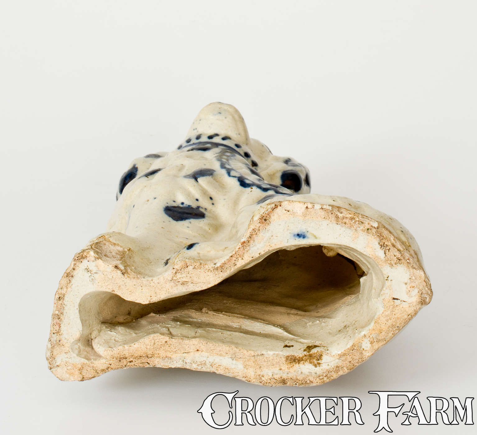 Cobalt-Decorated Ohio Stoneware Spaniel Doorstop, late 19th or