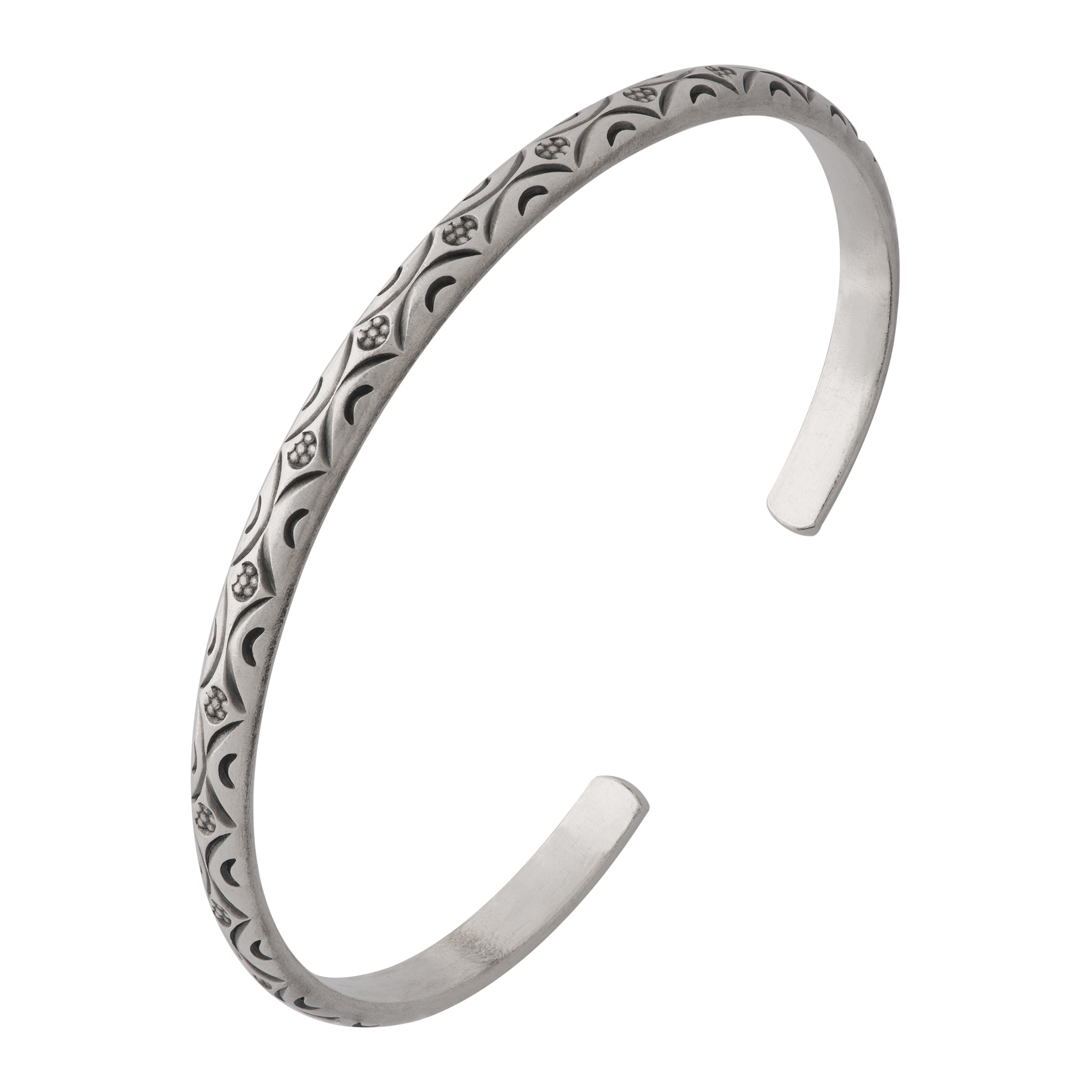 カレン族シルバー バングル フリーサイズ 民族文様 SV950 a08-68