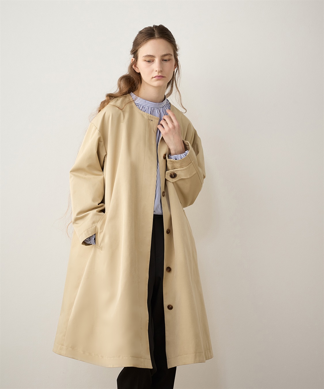 ノーカラーコート LE SOUK HOLIDAY｜クロスプラス公式通販サイト