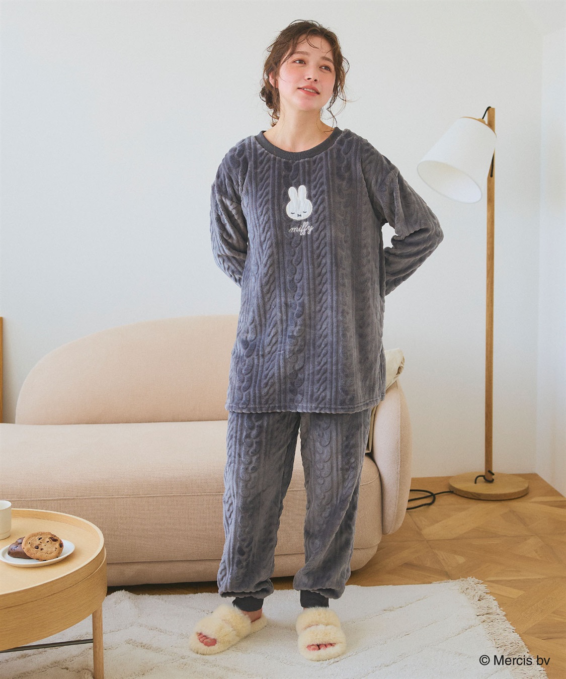 miffy/ミッフィー】刺繍ケーブルフリースロングパンツ/ルームウェア