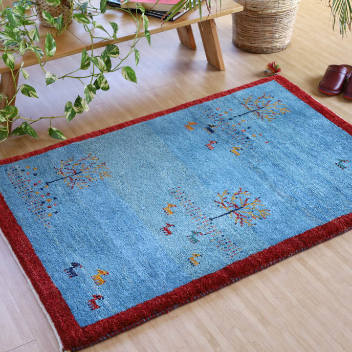 大きめギャッベ玄関マット（120×80cm）｜手織ラグの店クラフトワーク