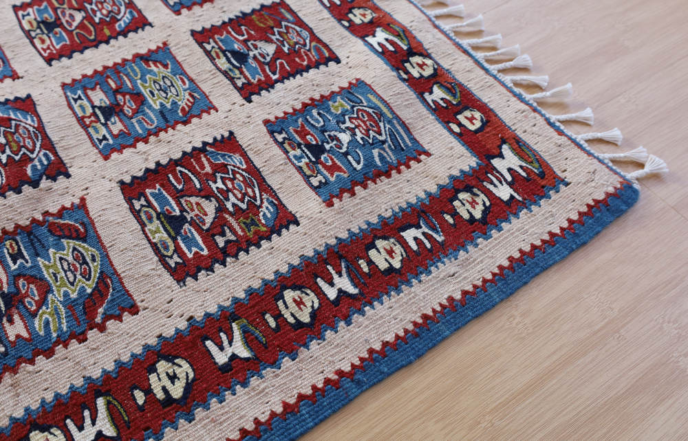 キリム 玄関マット｜イラン・セネ産 105×80cm（品番:k20551）｜手織