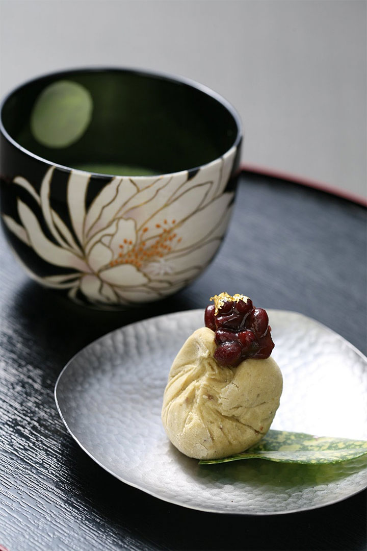 京焼・清水焼 抹茶碗 月下美人 京友禅 - CRAFTS DESIGN