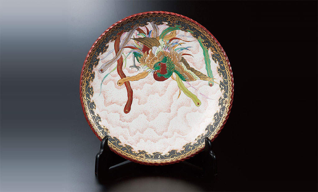 九谷焼 高明 10.5号飾皿 鳳凰図 - CRAFTS DESIGN