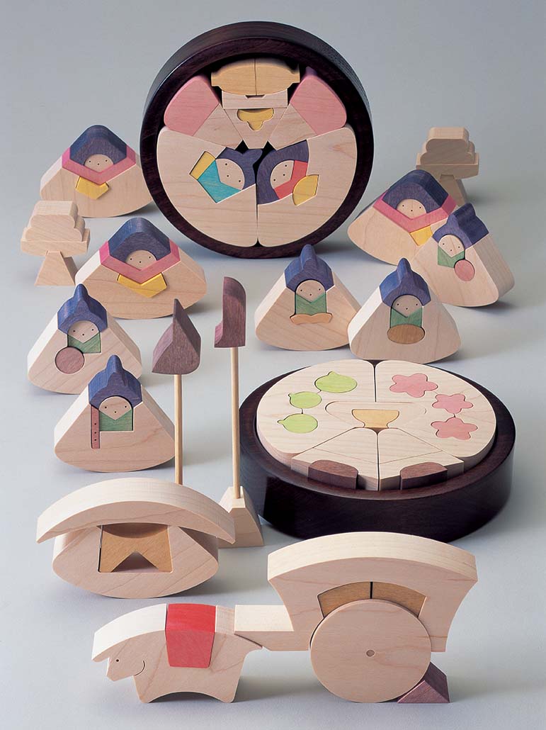 小黒三郎ひな人形段飾り(組み木)《予約受付中》｜木のおもちゃの通販