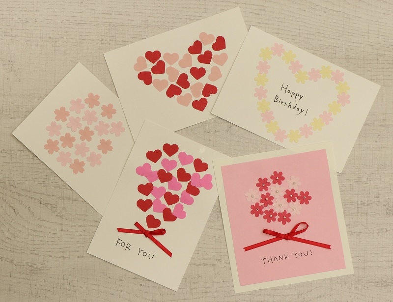 初めてでも簡単♪】クラフトパンチと接着剤で作るメッセージカードの